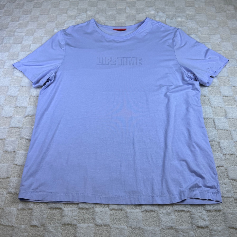 Redvanly Mens XL Lifetime Graphic T-Shirt Light Purple Modal Blend Short Sleeve